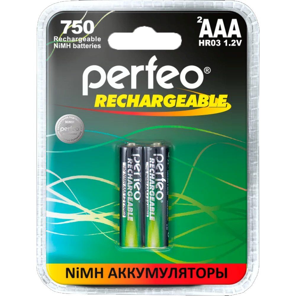 Аккумулятор перезаряжаемый PERFEO AAA HR3 750mAh (блистер/2шт)