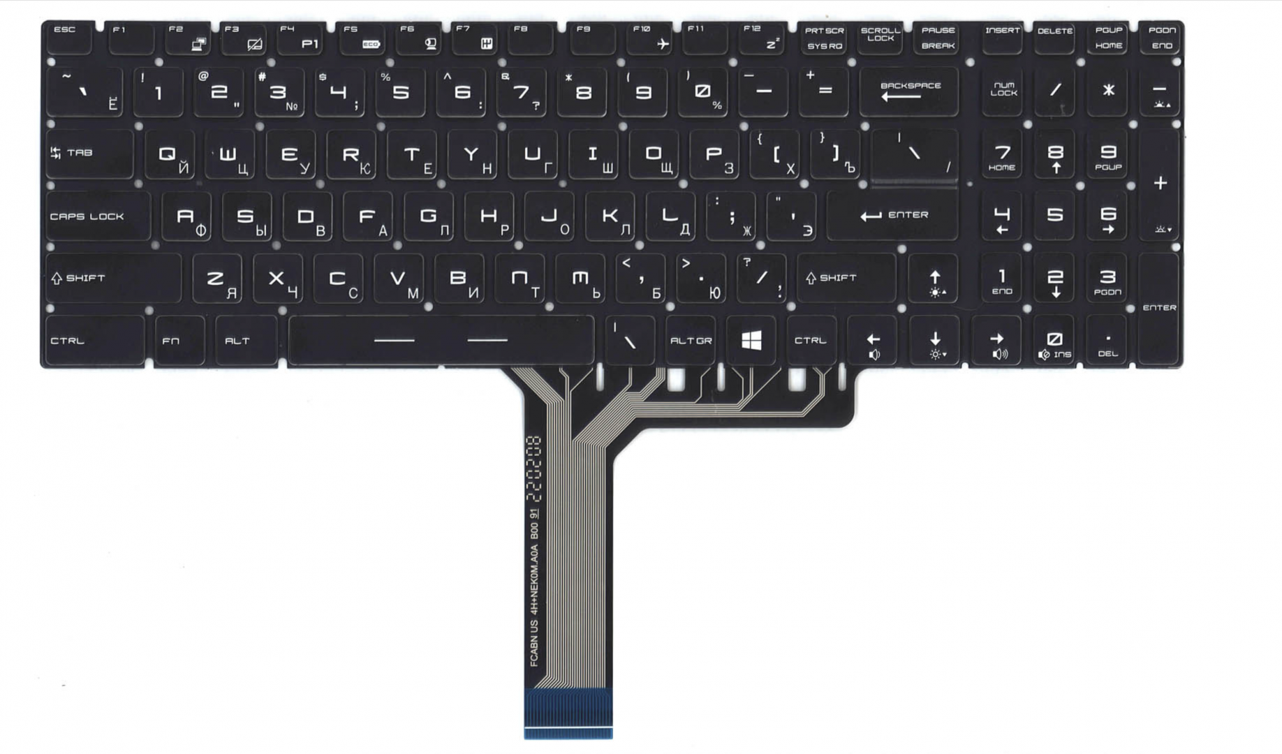 Клавиатура MSI GL65 9SCK-037XRU с цветной подсветкой, OEM