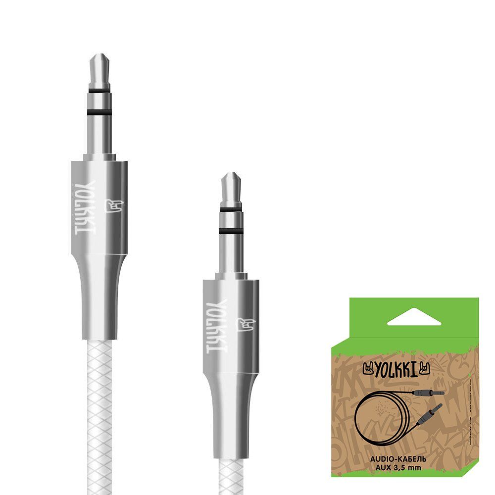 Кабель AUX YOLKKI Flute box белый (1м)