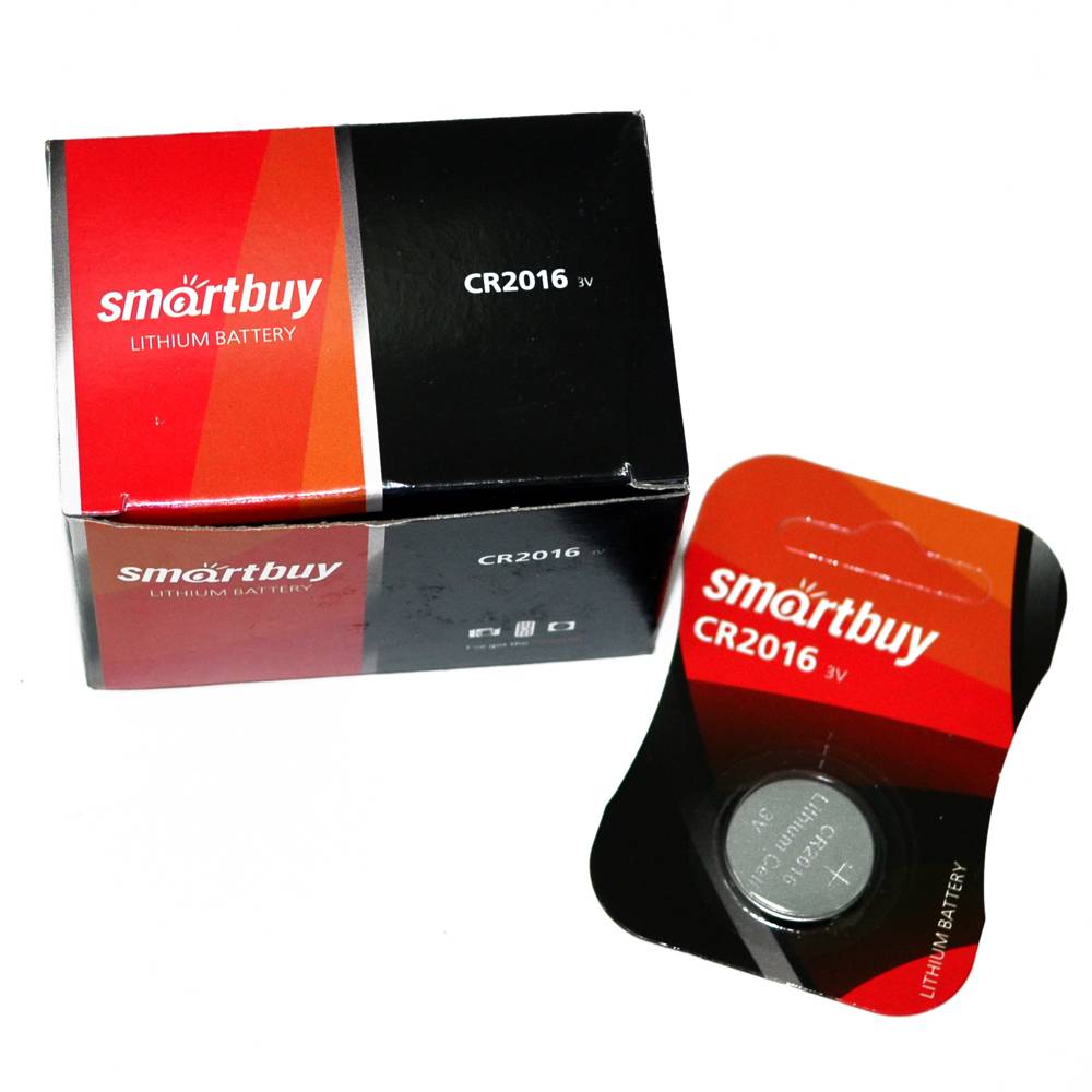 Элемент питания литиевый SmartBuy CR2016 (коробка/12шт)