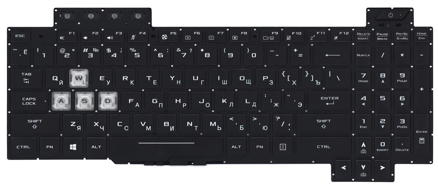 Клавиатура Asus ROG GL704 с подсветкой, тип 2, OEM