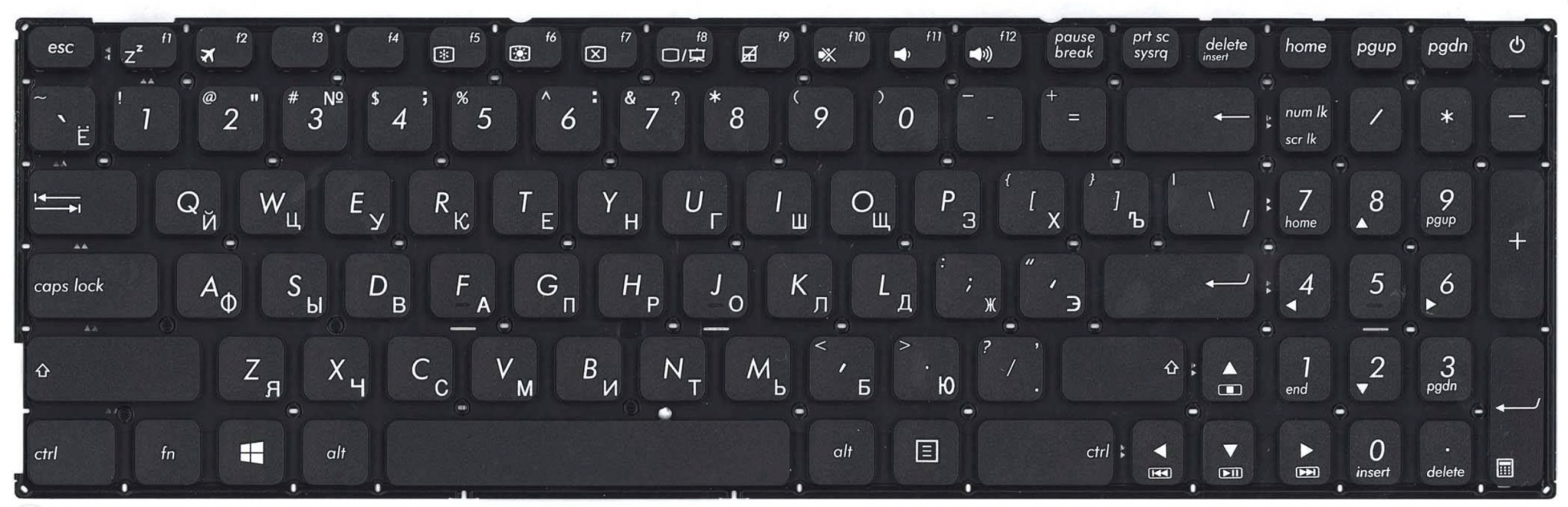 Клавиатура ASUS X541UV-GQ988T чёрная, OEM