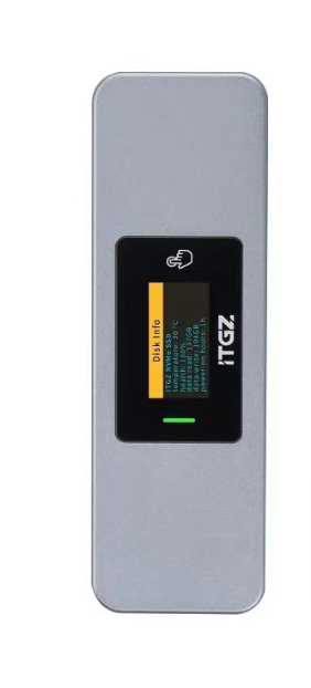 Умный бокс для M.2 NVMe и SATA SSD алюминиевый, с экраном