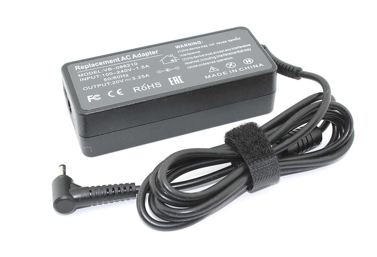 Блок питания (сетевой адаптер) для ноутбуков Lenovo 20V 3.25A 65W 4.0x1.7mm OEM
