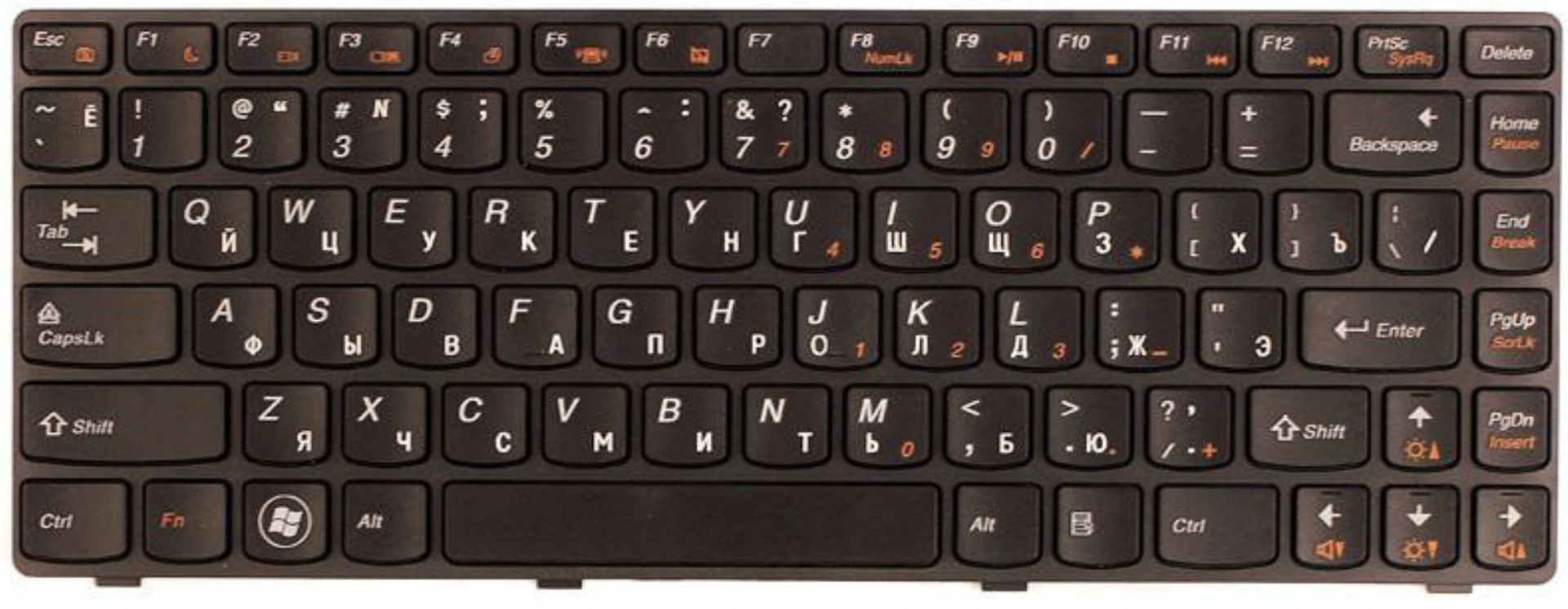 Клавиатура Lenovo IdeaPad Z470 версия 2, OEM