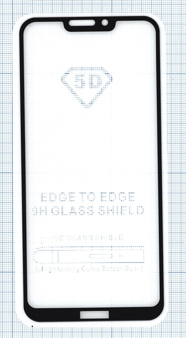 Защитное стекло "Полное покрытие" для Huawei Honor 8C черное