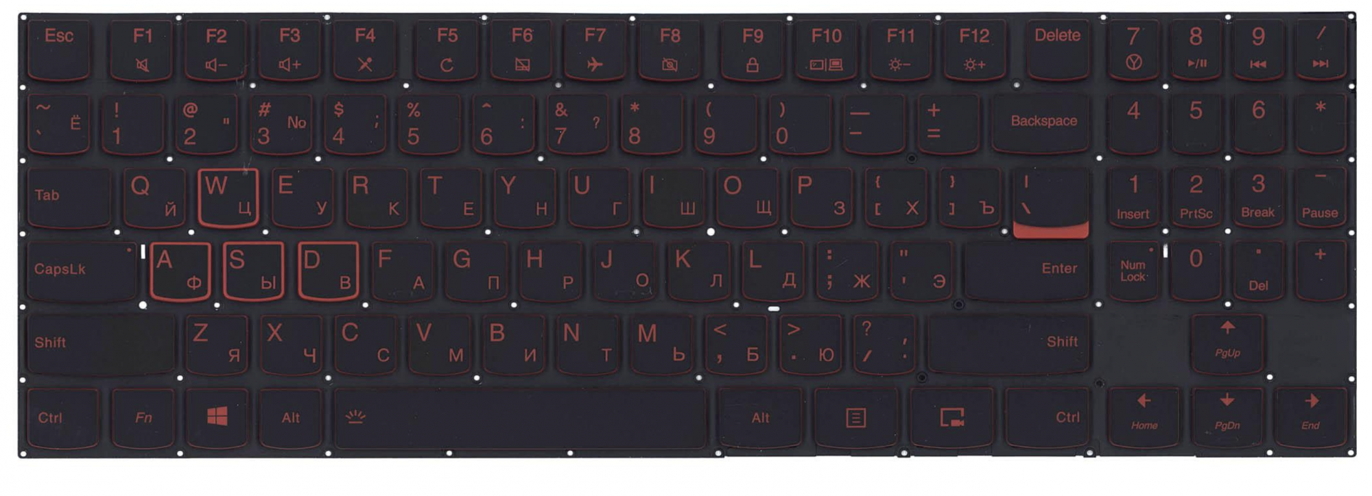 Клавиатура Lenovo Legion Y520 без рамки, OEM