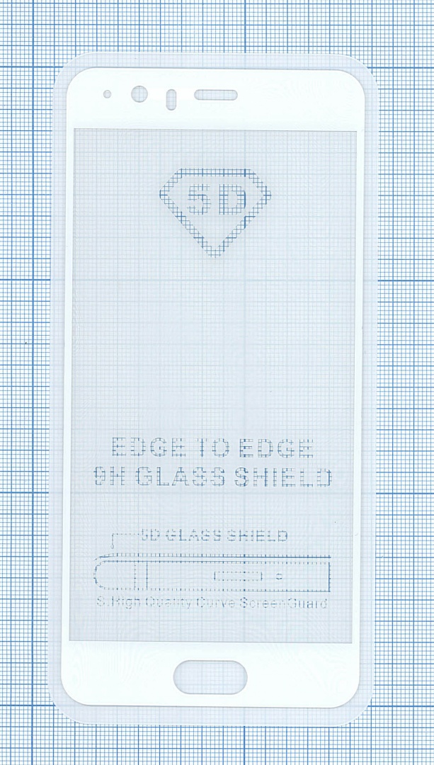 Защитное стекло "Полное покрытие" для Huawei P10 Plus белое