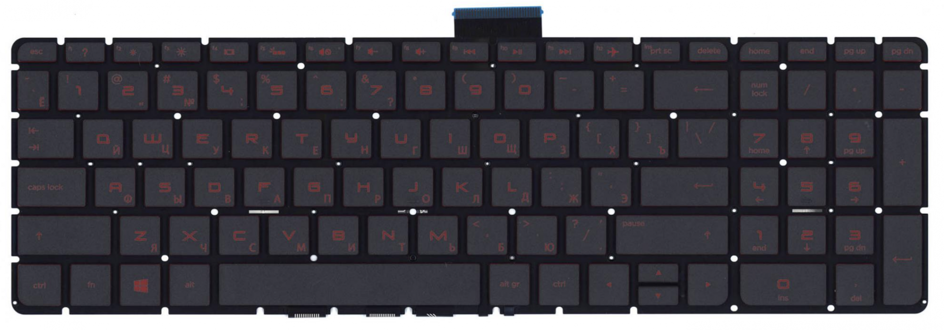 Клавиатура HP Pavilion 15-ab с красной подсветкой, OEM