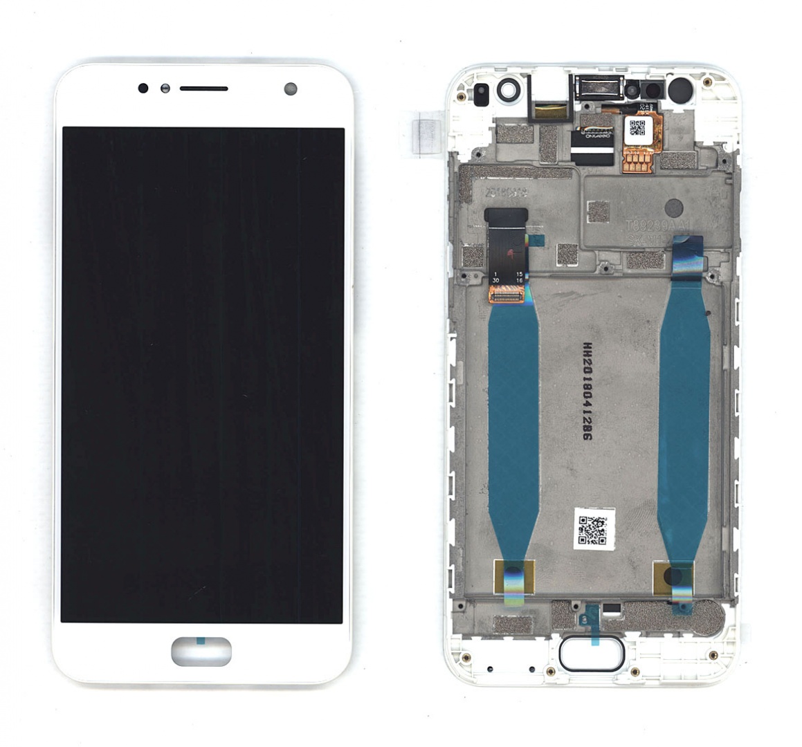 Дисплей для Asus ZenFone Live ZB553KL белый с рамкой