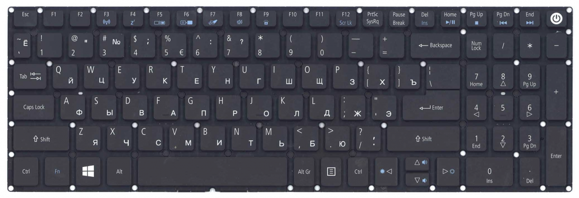 Клавиатура Acer Aspire E5-573 с подсветкой, OEM