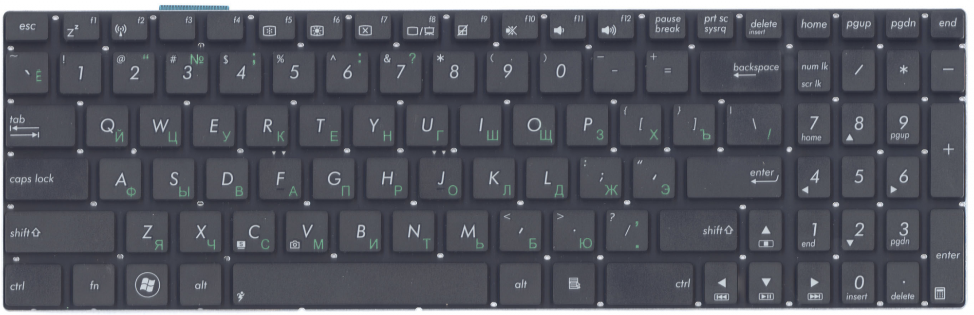 Клавиатура ASUS N56JN чёрная, OEM