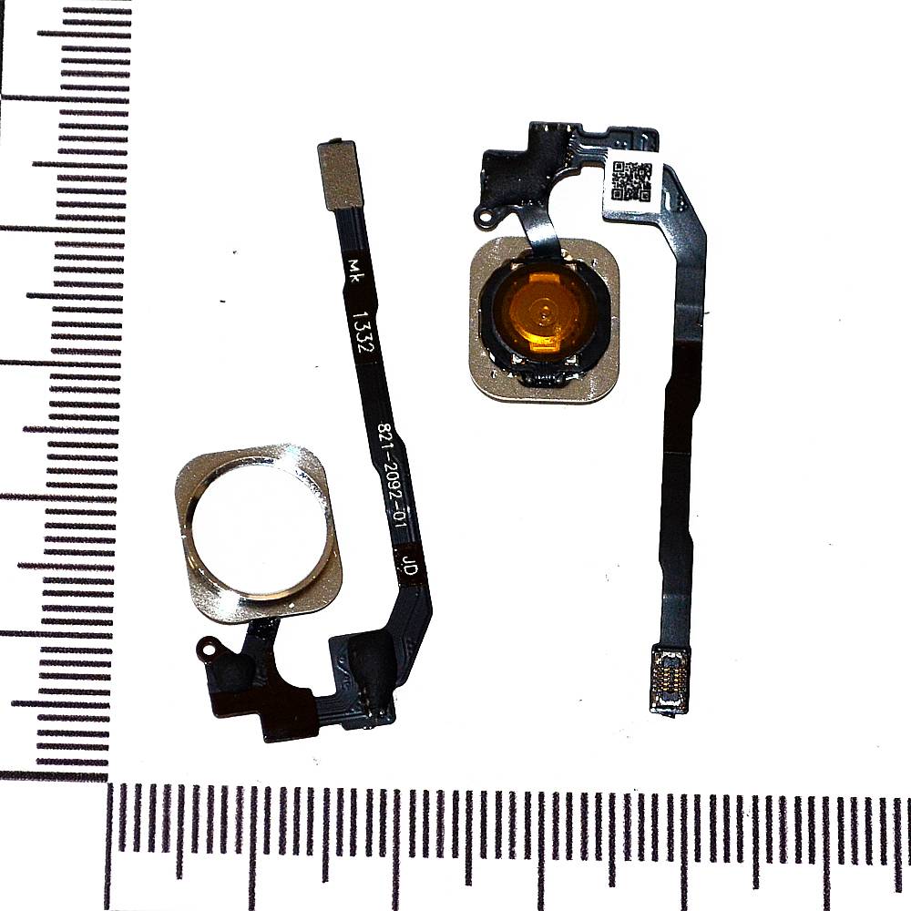 Механизм кнопки HOME iPhone 5S/SE с толкателем и шлейфом белый