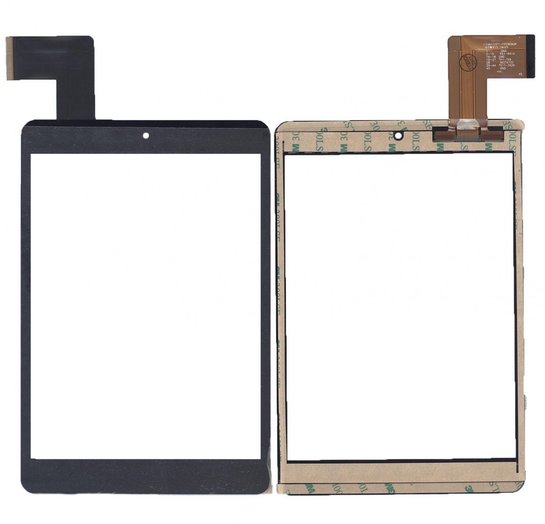 Сенсорное стекло (тачскрин) C196131F1-FPC808DR черное