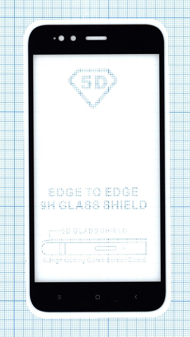 Защитное стекло "Полное покрытие" для Xiaomi Mi A1 черное