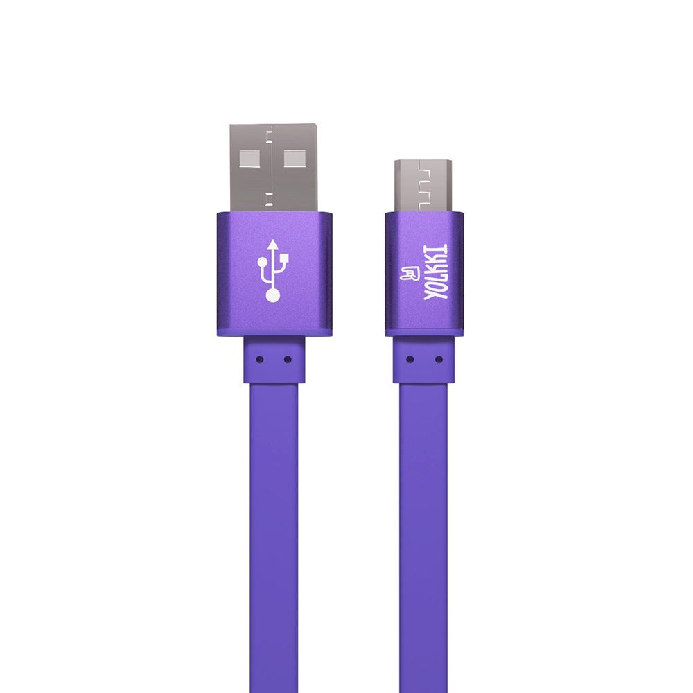 Кабель USB - micro USB YOLKKI Trend 01 фиолетовый (1м) /max 2A/
