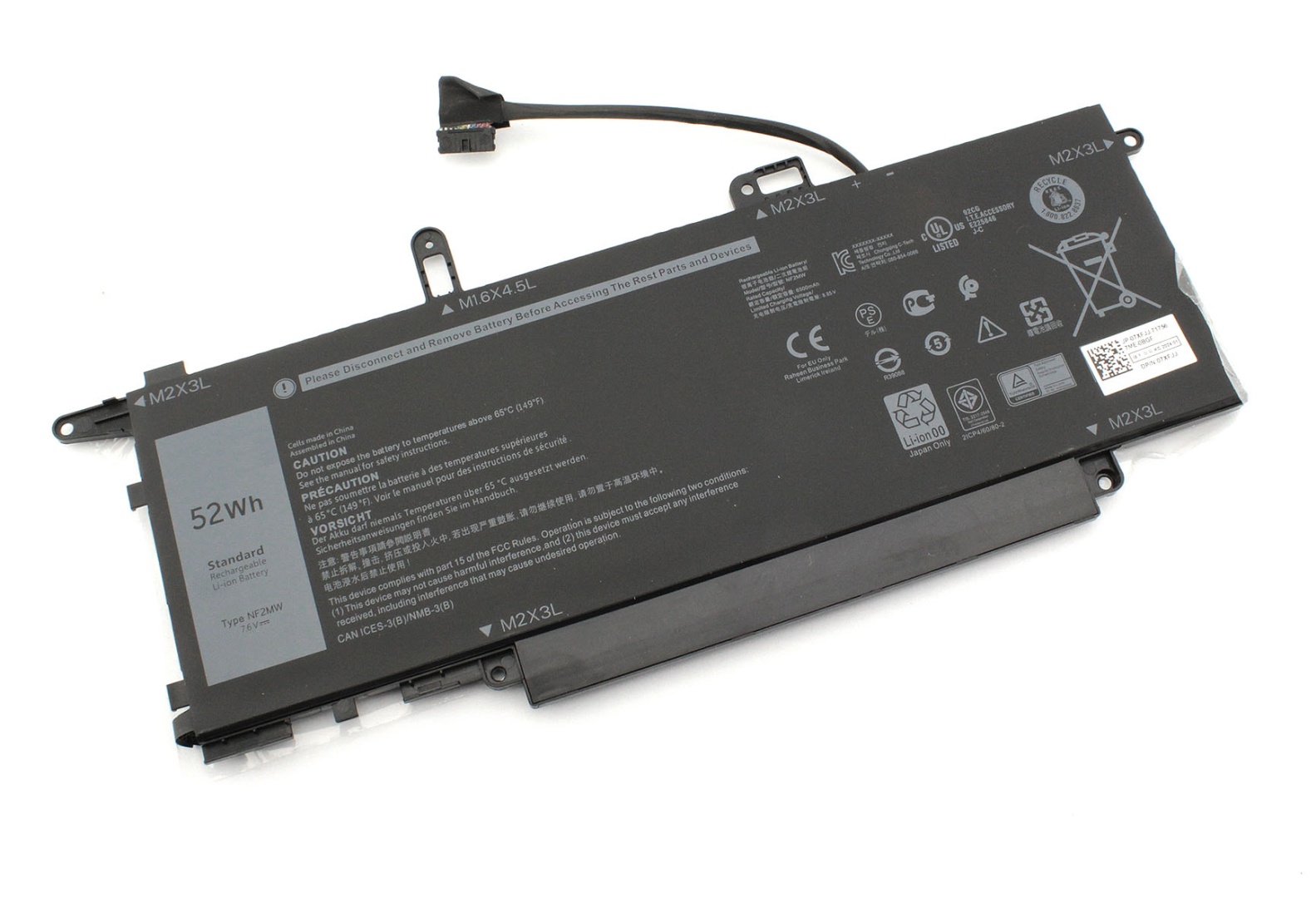 Аккумуляторная батарея для ноутбука Dell Latitude 7400 9410 (NF2MW) 7.6V 52Wh