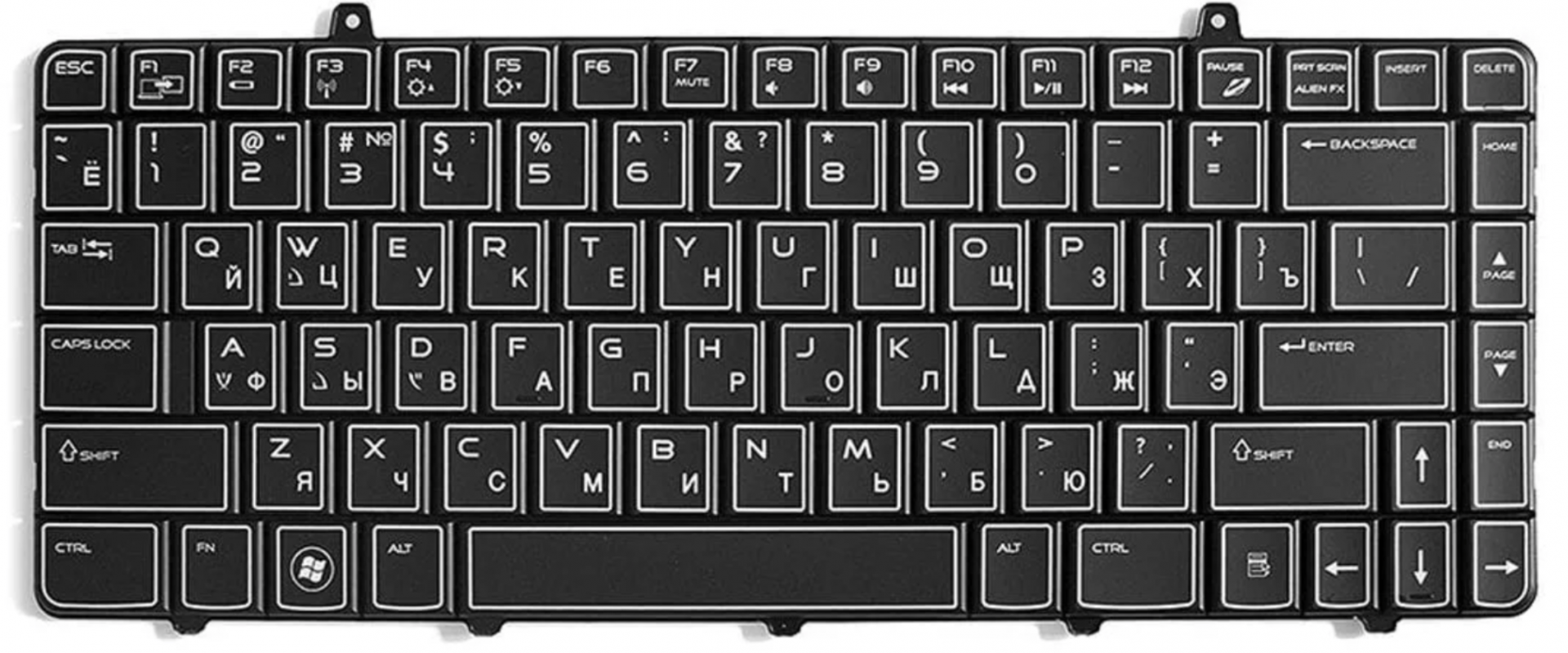 Клавиатура DELL Alienware M11X R3 с подсветкой, OEM