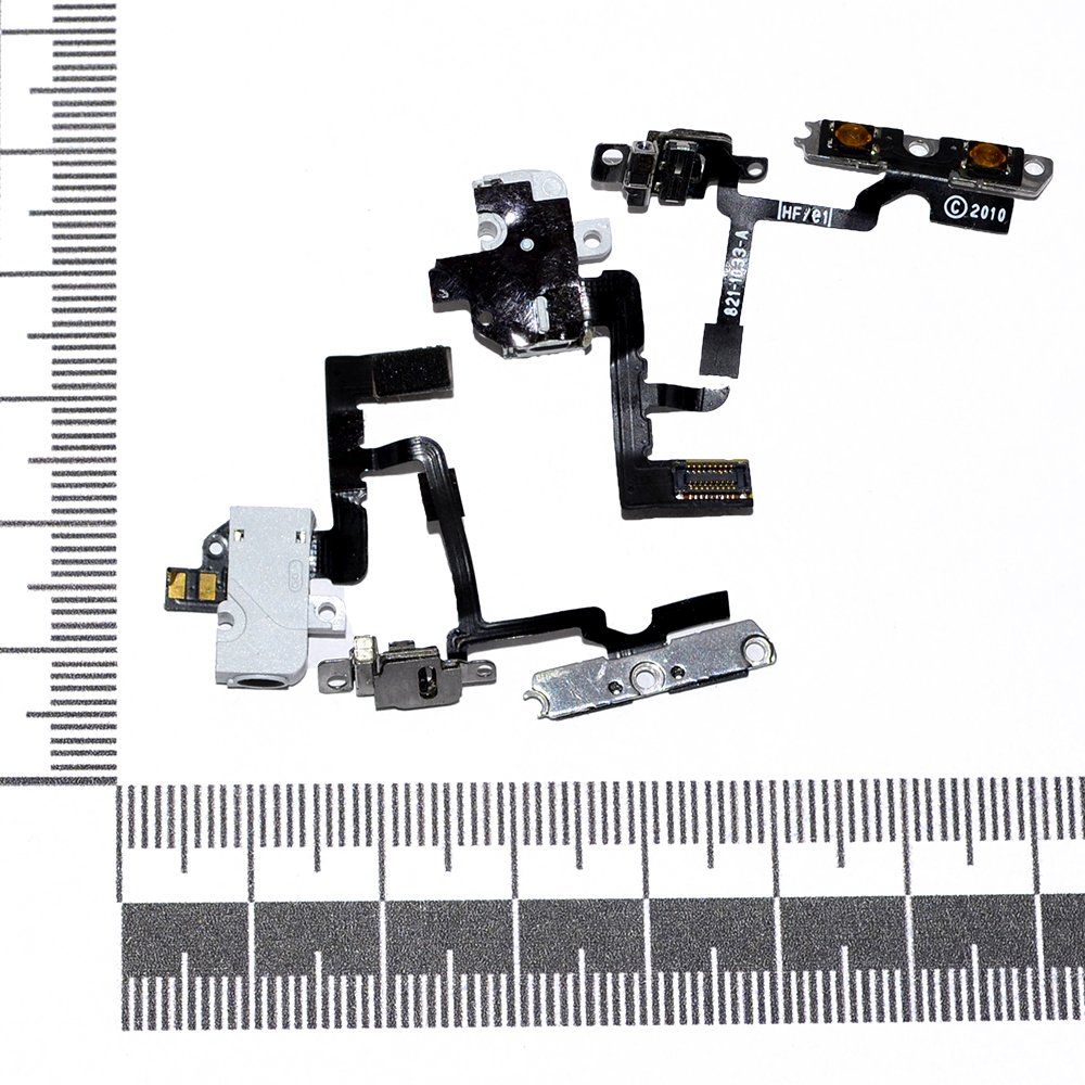 Шлейф iPhone 4 + разъем гарн. белый orig Used