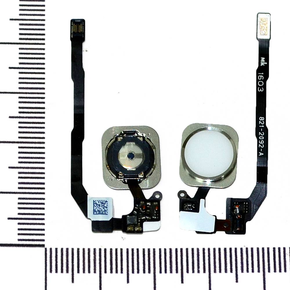 Механизм кнопки HOME iPhone 5S/SE с толкателем и шлейфом белый orig Factory