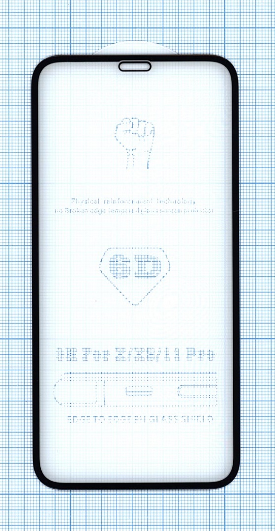 Защитное стекло 6D для Apple iPhone X/XS черное