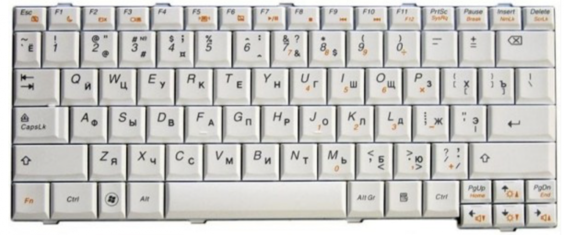 Клавиатура Lenovo IdeaPad S12 белая, OEM