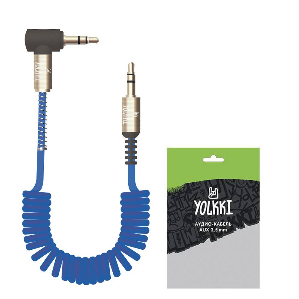 Кабель AUX YOLKKI Drum pack синий (1,8м)