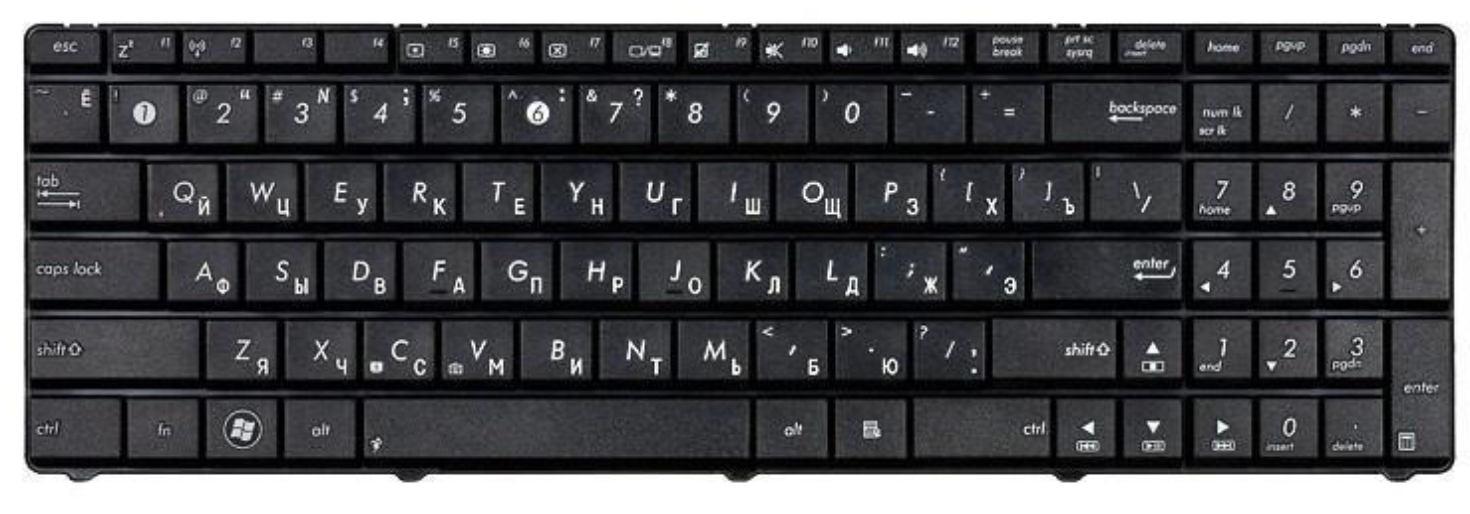 Клавиатура Asus A52F матовая, OEM