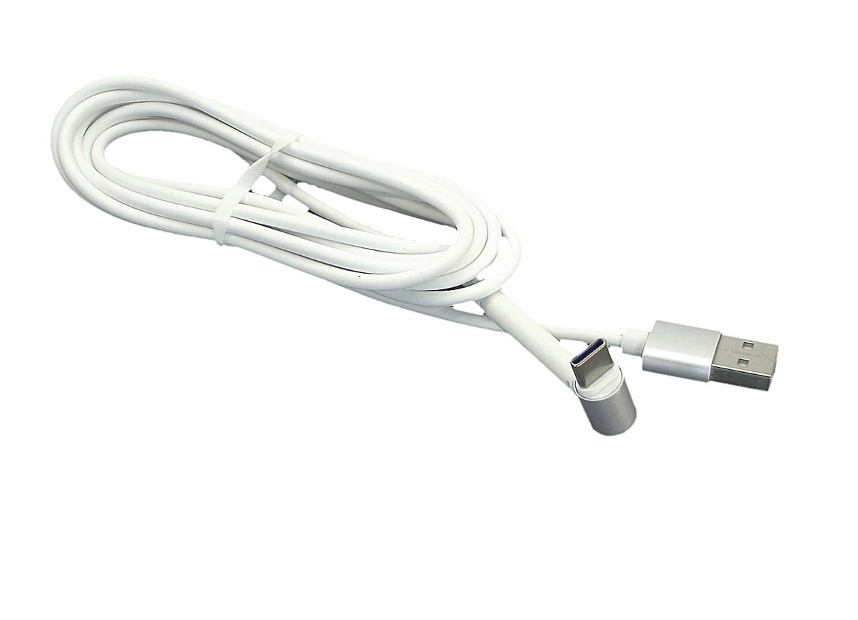 Кабель для зарядки USB - USB Type-C  "Г-образный разъем", 2m. Белый
