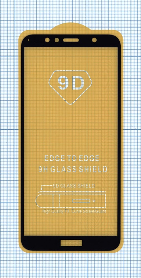 Защитное стекло "Полное покрытие" для Huawei Honor 7A Prime черное