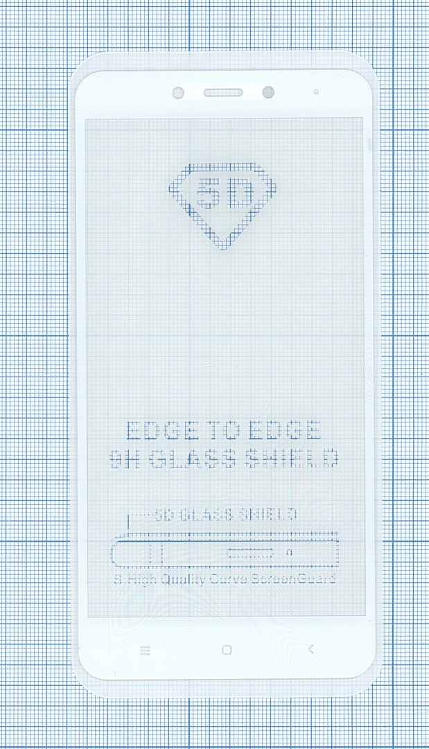 Защитное стекло "Полное покрытие" для Xiaomi Redmi Note 4 белое