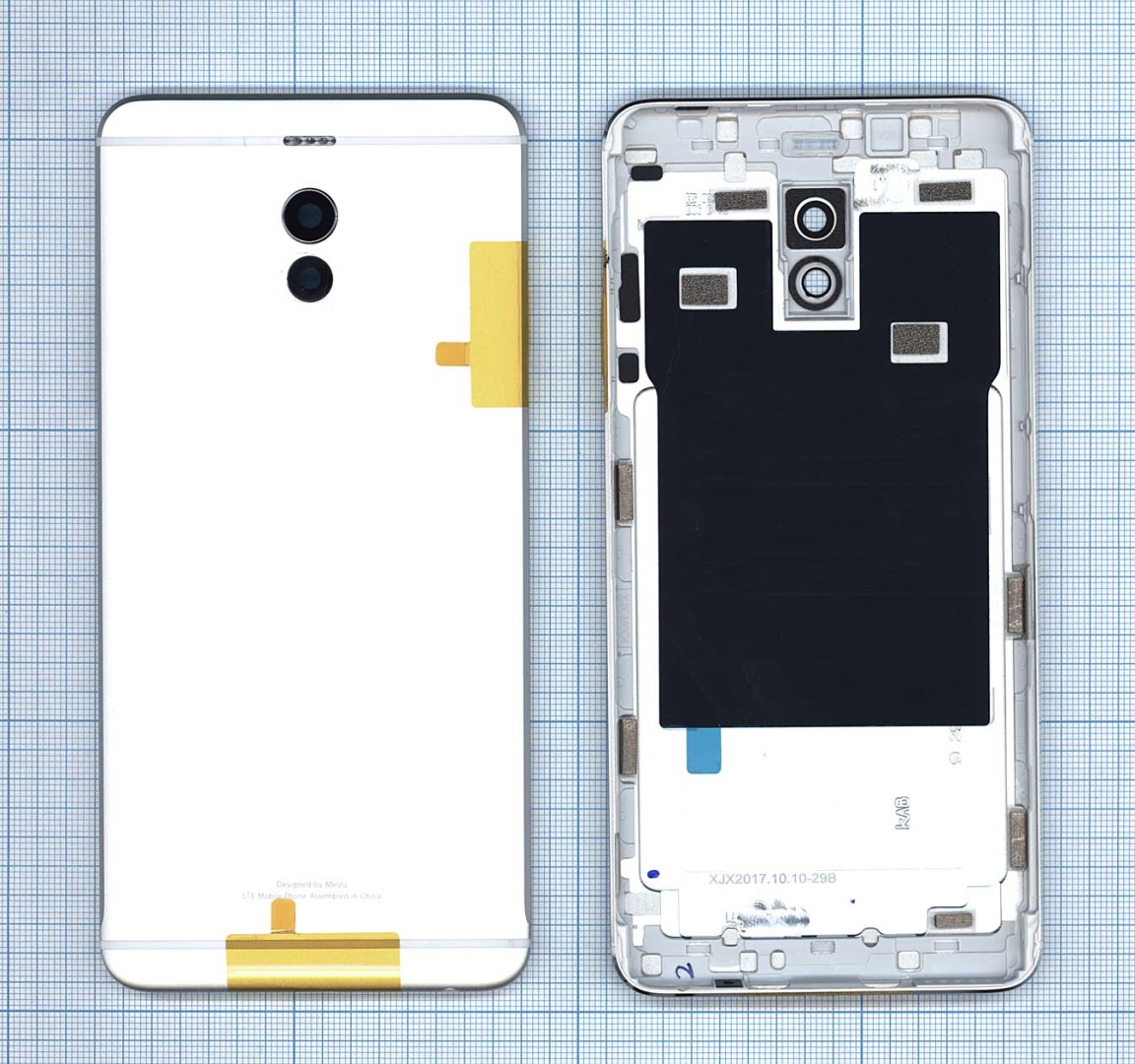 Задняя крышка для Meizu M6 Note серебристая