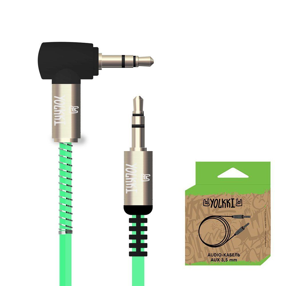 Кабель AUX YOLKKI Harp box зеленый (1м)