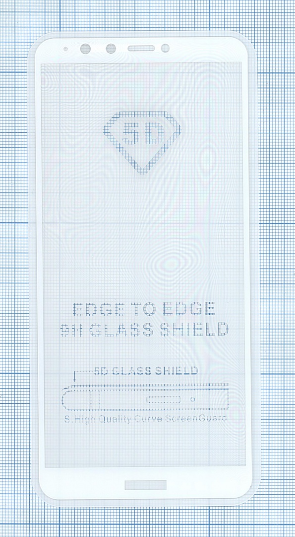 Защитное стекло "Полное покрытие" для Huawei Y9 (2018)/Huawei Enjoy 8 plus белое