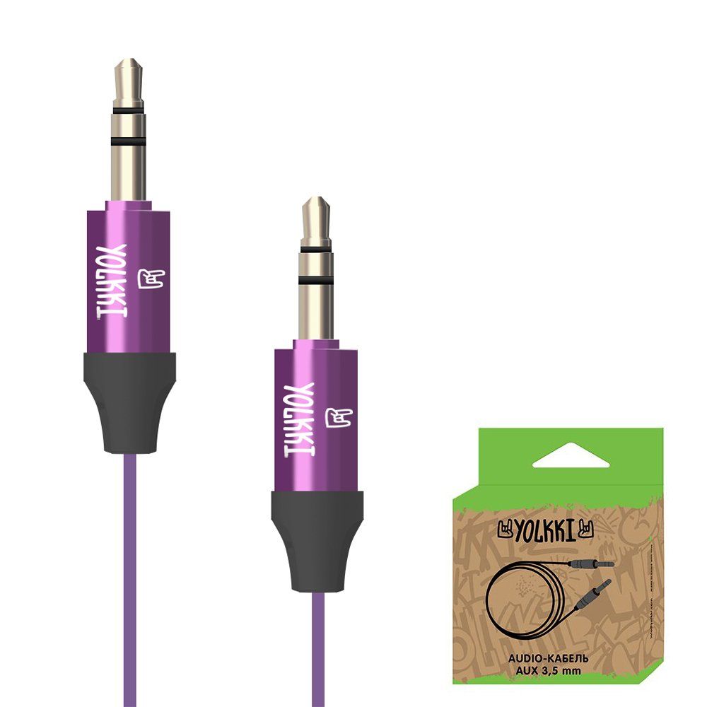 Кабель AUX YOLKKI Piano box фиолетовый (1м)