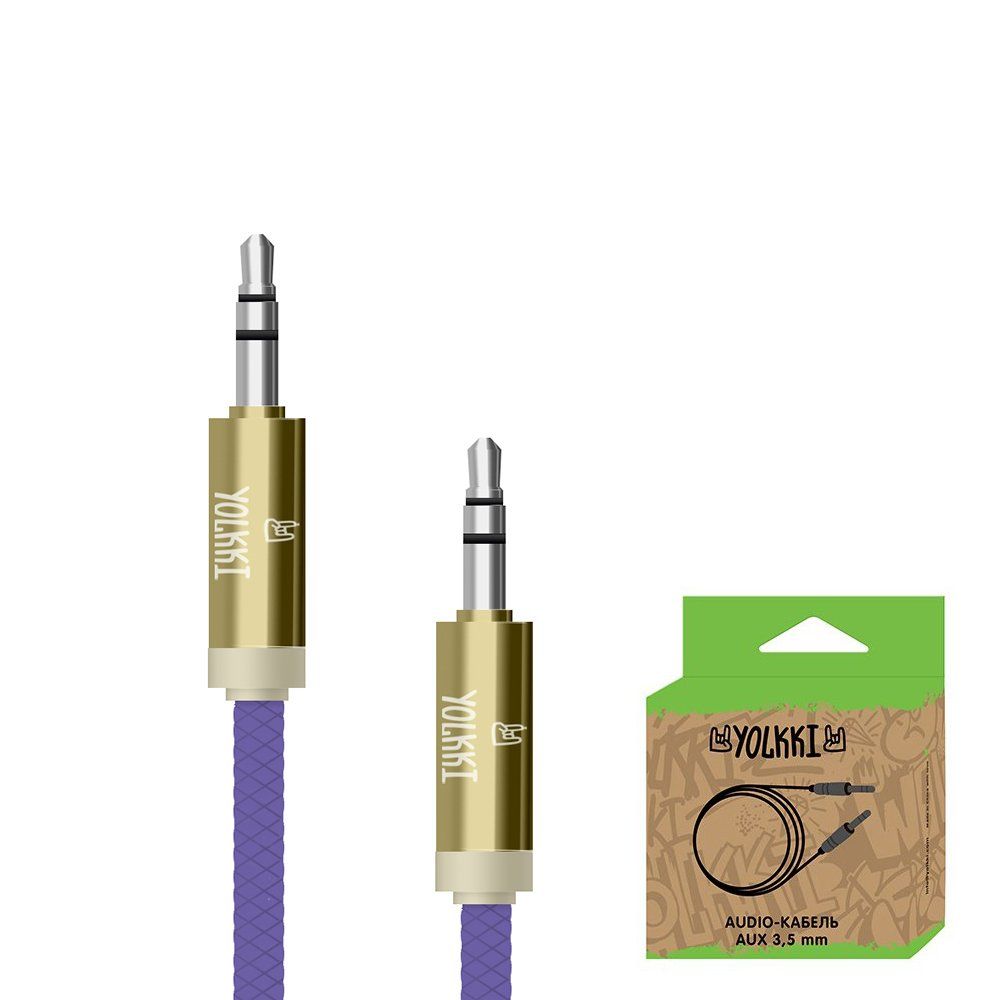 Кабель AUX YOLKKI Violin box фиолетовый (1м)