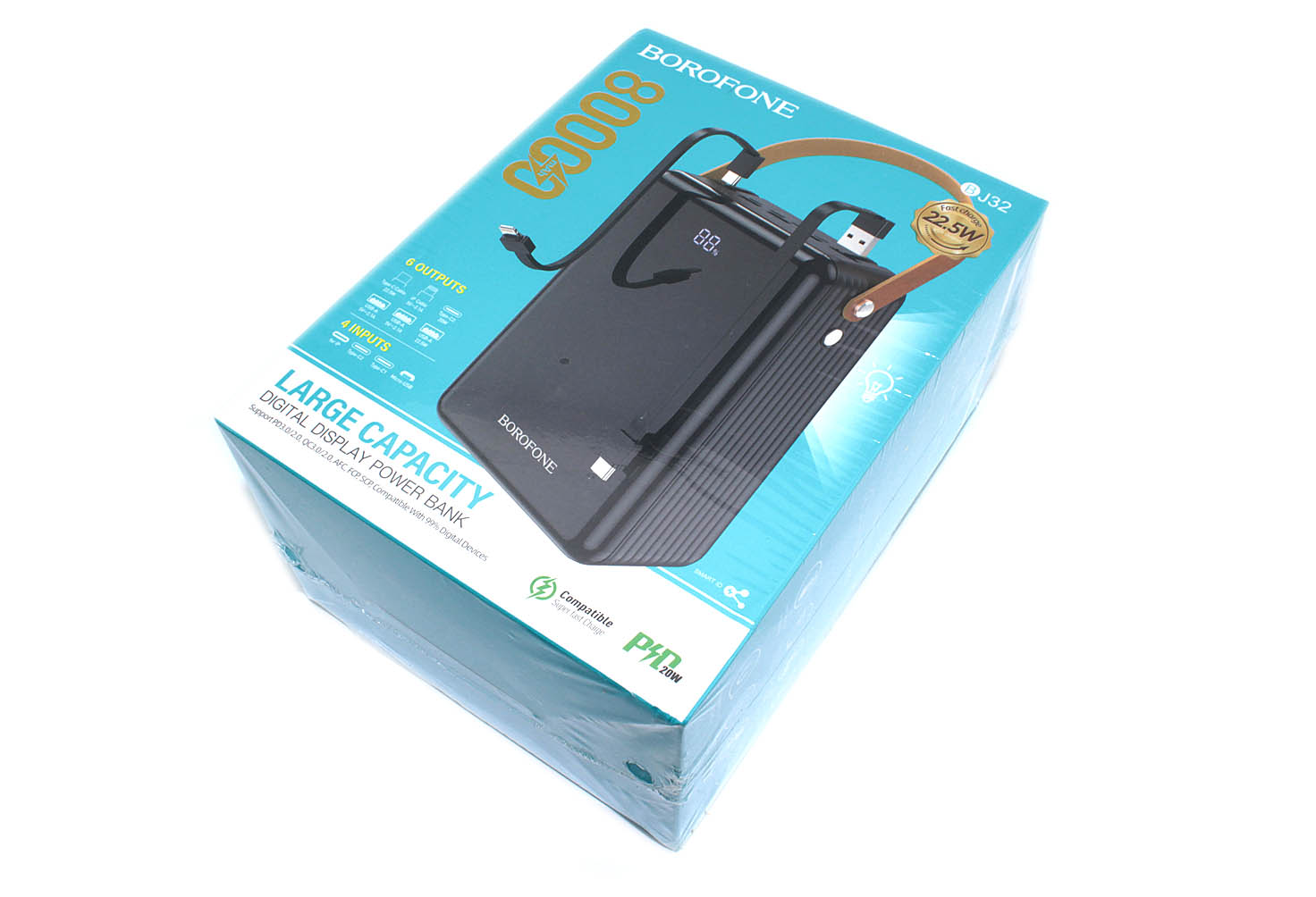 Внешний аккумулятор Powerbank Borofone Power Bank BJ32 Terra 80000mAh, черный