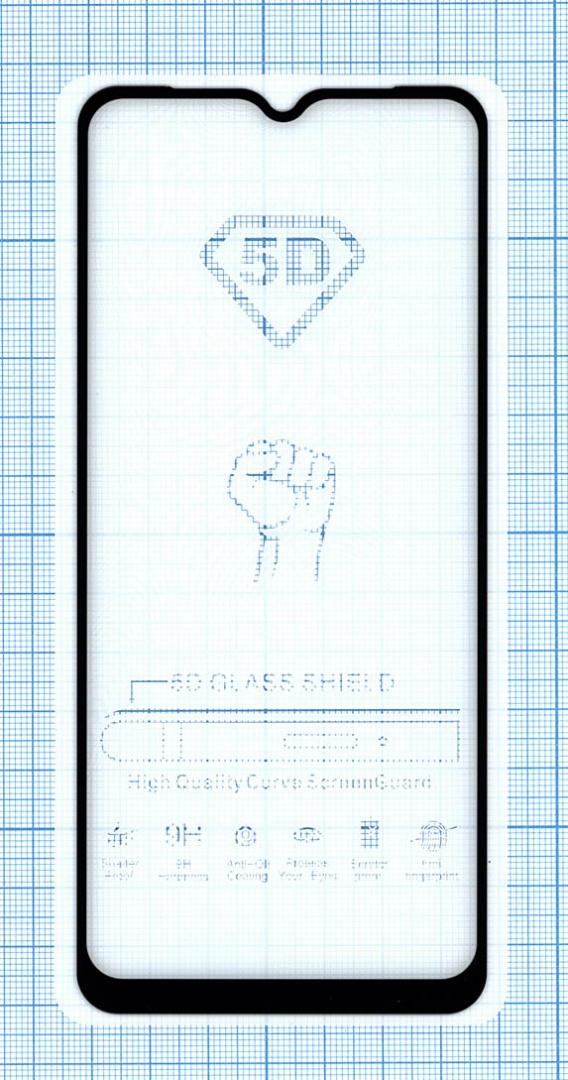 Защитное стекло "Полное покрытие" для Xiaomi Mi 10 Lite черное