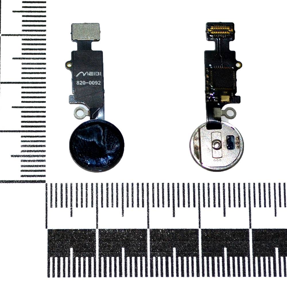 Механизм кнопки HOME iPhone 7/7 Plus/8/8 Plus с толкателем и шлейфом черн/работает без Bluetooth/ YF