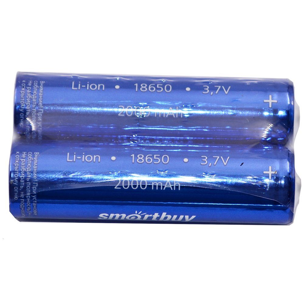 Аккумулятор перезаряжаемый SmartBuy 18650 2000mAh (в пленке/2шт)