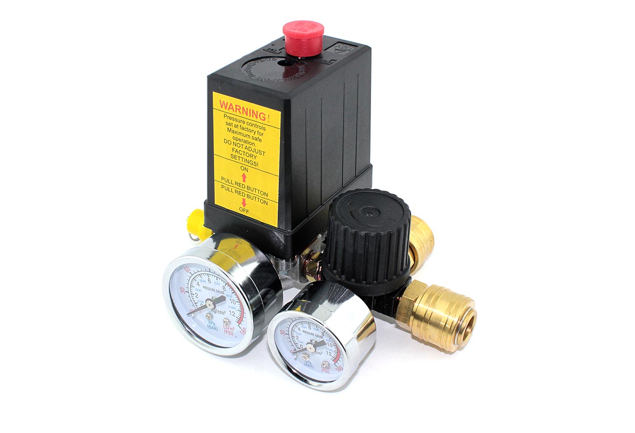 Реле давления на компрессор в сборе с манометрами 220В 303012