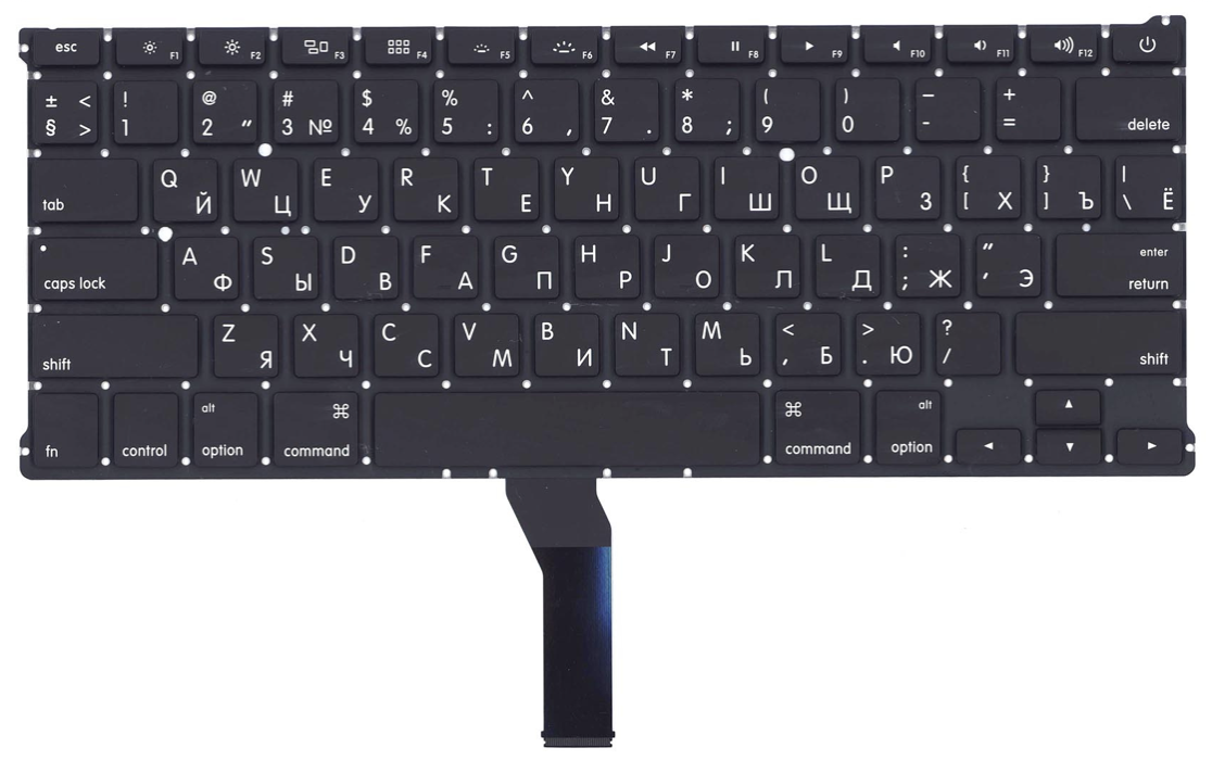 Клавиатура Apple MacBook Air 13.3" 2017 A1466 (MQD32LL/A) с подсветкой, плоский ENTER, OEM