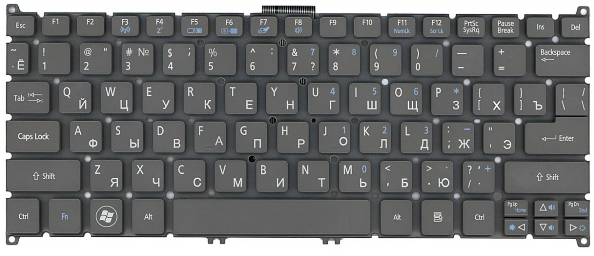 Клавиатура Acer Aspire One 725 серая, OEM