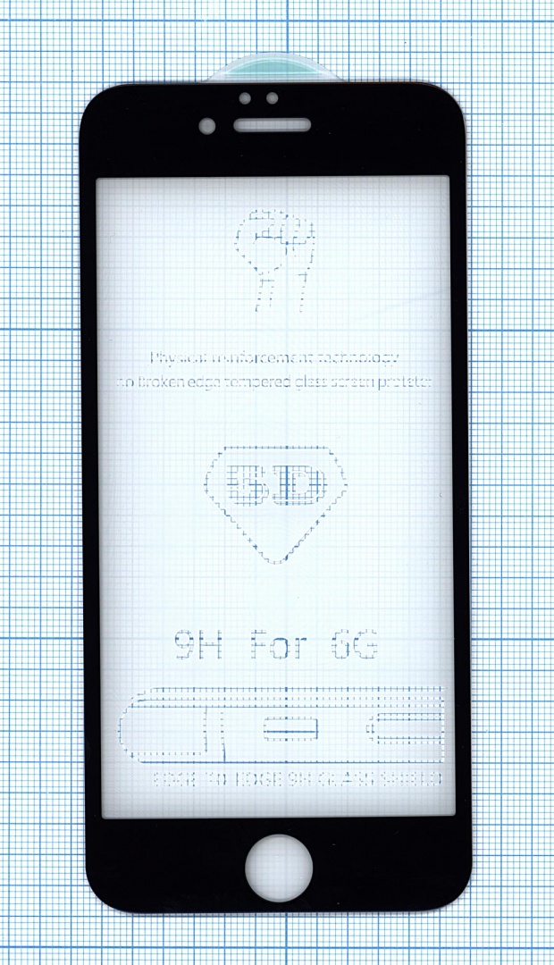 Защитное стекло 5D для Apple iPhone 6/6S черное