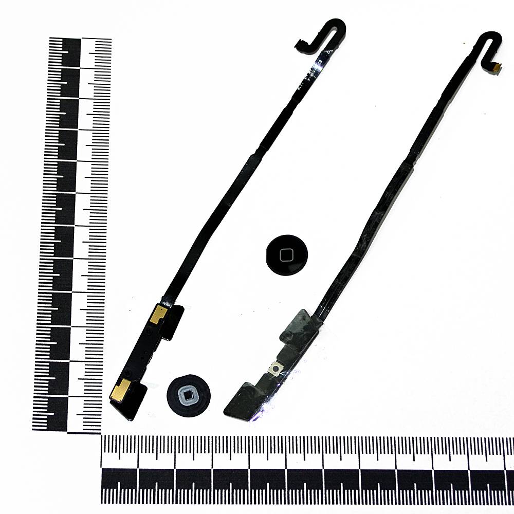 Шлейф iPad 4 + кнопка "HOME" черный