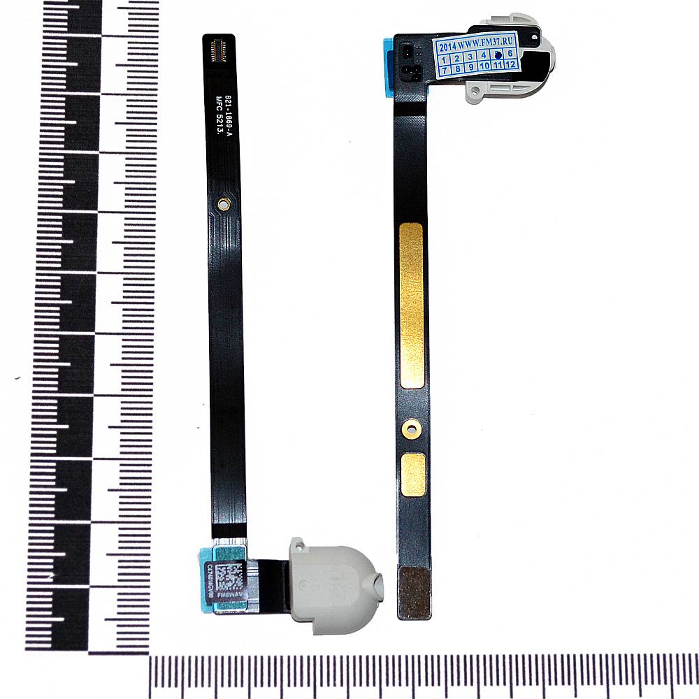 Шлейф iPad Air + разъем гарнитуры белый