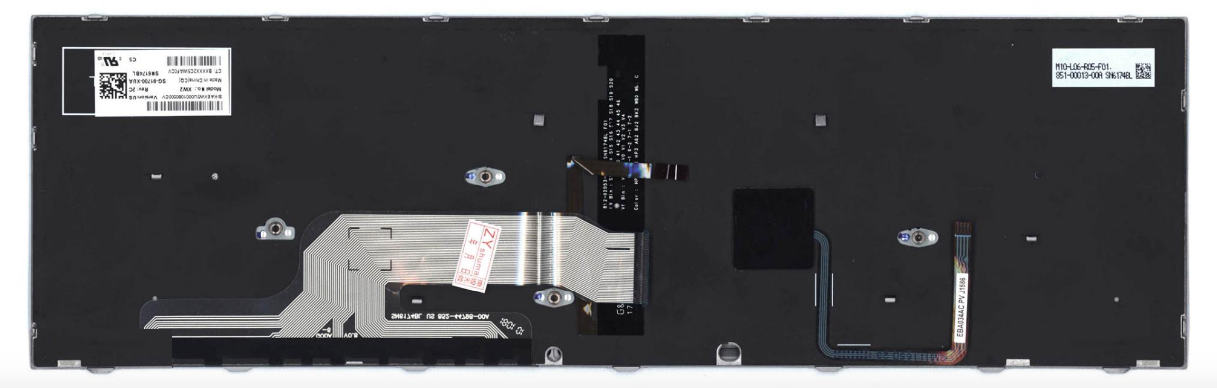 Клавиатура HP ZBook 17 G5 2ZC46EA с серебристой рамкой и подсветкой, OEM