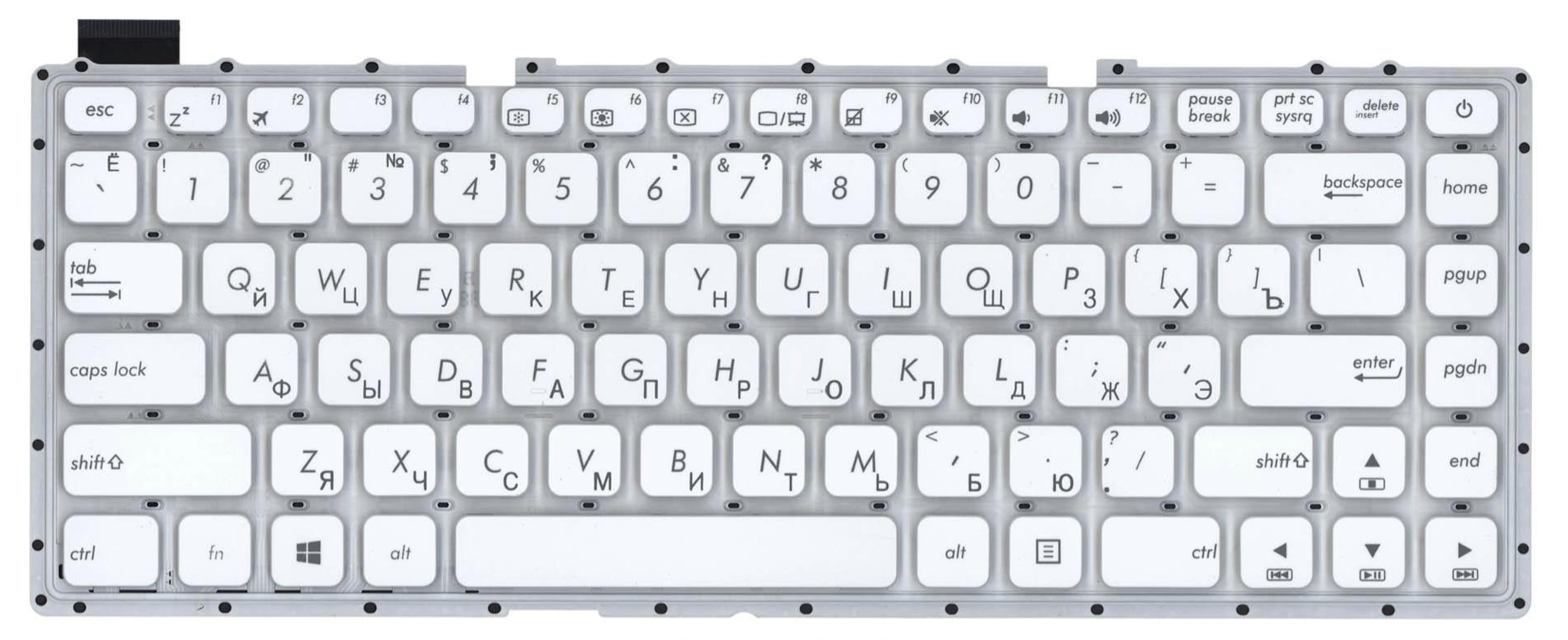 Клавиатура Asus X441 белая, без рамки, OEM