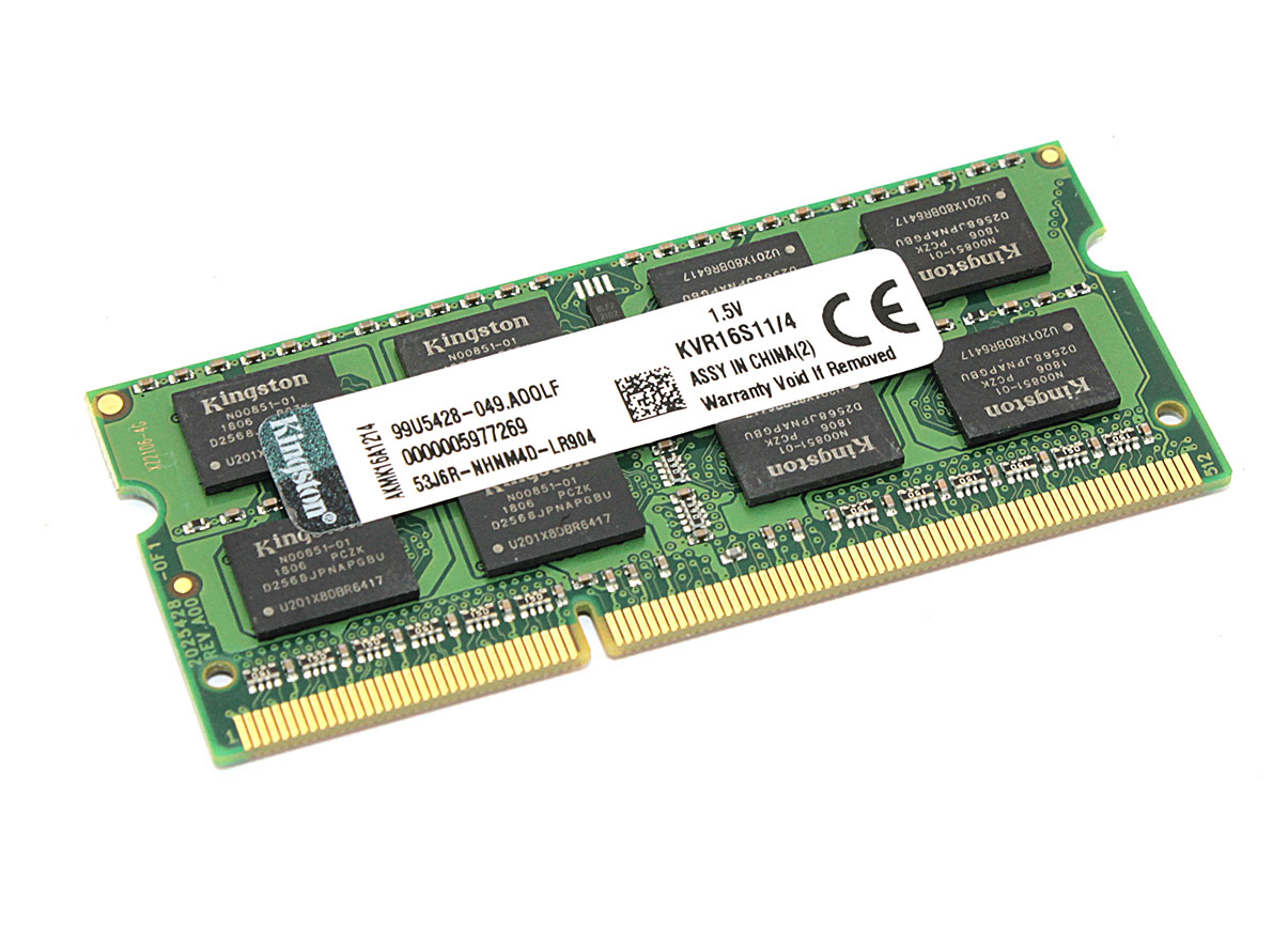 Модуль памяти Kingston SODIMM DDR3 4GB 1600 MHz 1.5V 204PIN PC3-12800