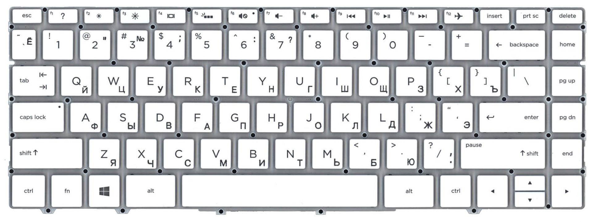 Клавиатура HP Spectre 13-af000 белая, с подсветкой, OEM